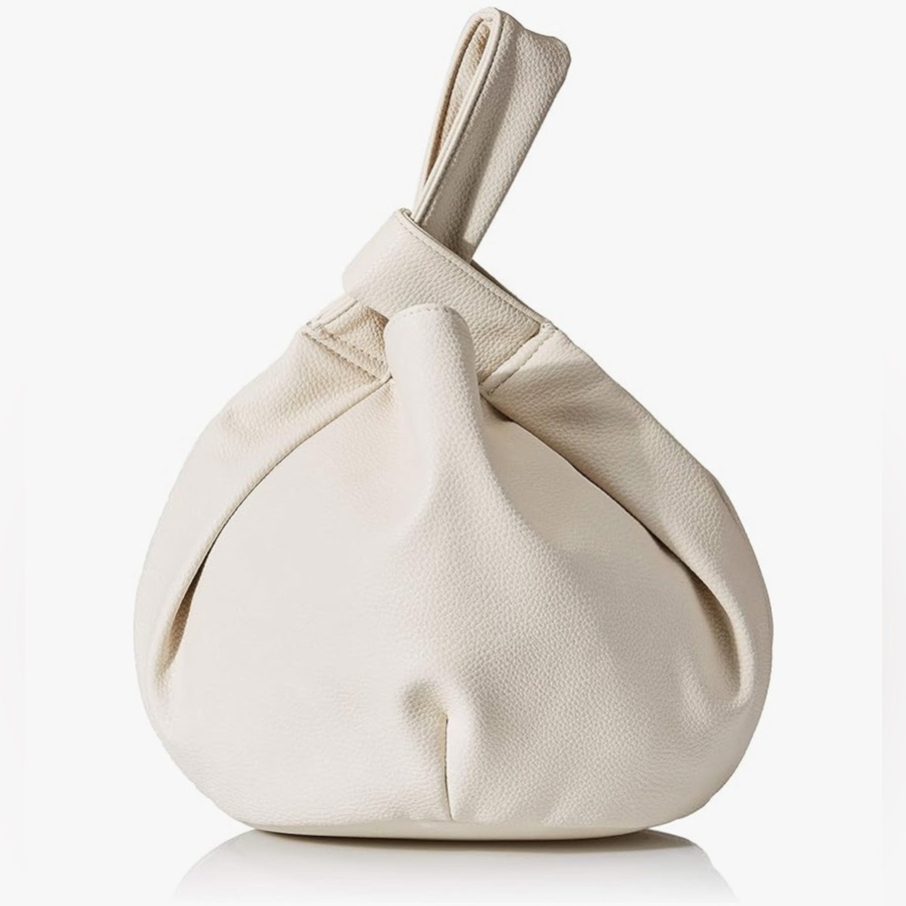 Cream Knot-Top Tote Bag